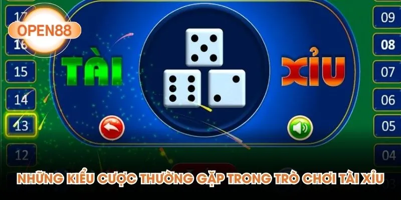 Những kiểu cược thường gặp trong trò chơi tài xỉu